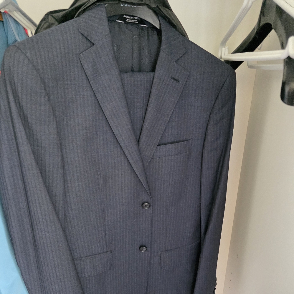 Andrew Fezza Black Wool Suit Classic Tailoring